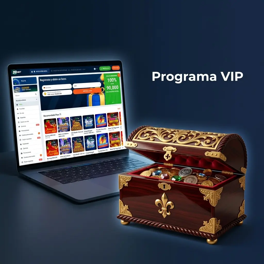 Programa VIP de 20bet con niveles de lealtad, puntos canjeables, bonos exclusivos y gestor de cuenta dedicado
